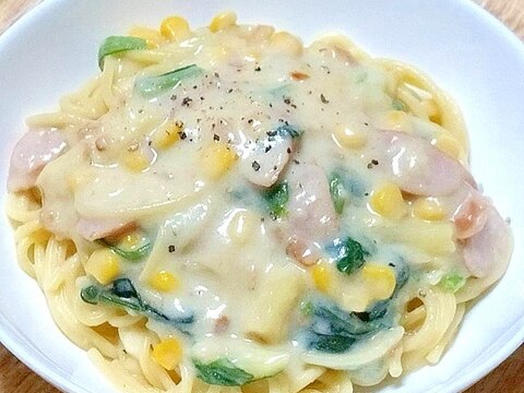 無調整豆乳を使ったクリームパスタ
